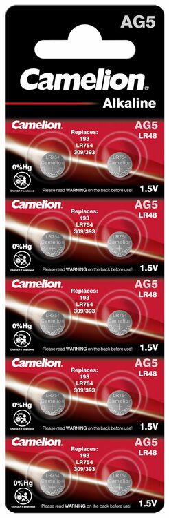 Camelion Alkaline Knoopcel Batterij AG5 LR48 1,5V
