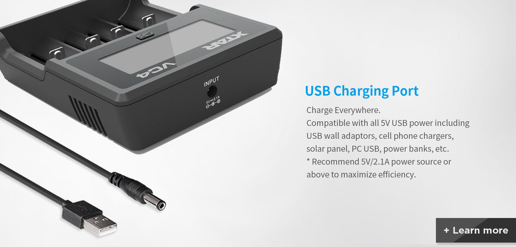 XTAR VC4 Ni-MH & Li-ion USB Oplader