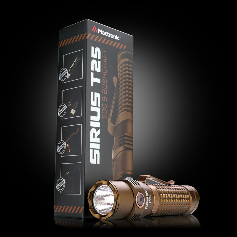 Oplaadbare LED-zaklamp Sirius T25 2500 lm Coyote Brown Mactronic THH0172