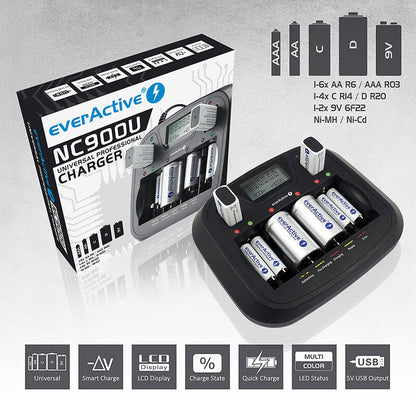 EverActive NC-900U Universal-Ladegerät