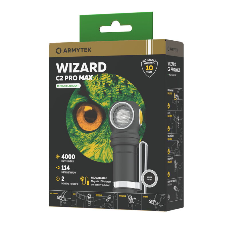 Armytek Wizard C2 Pro Max Magnet USB Weißer Scheinwerfer 