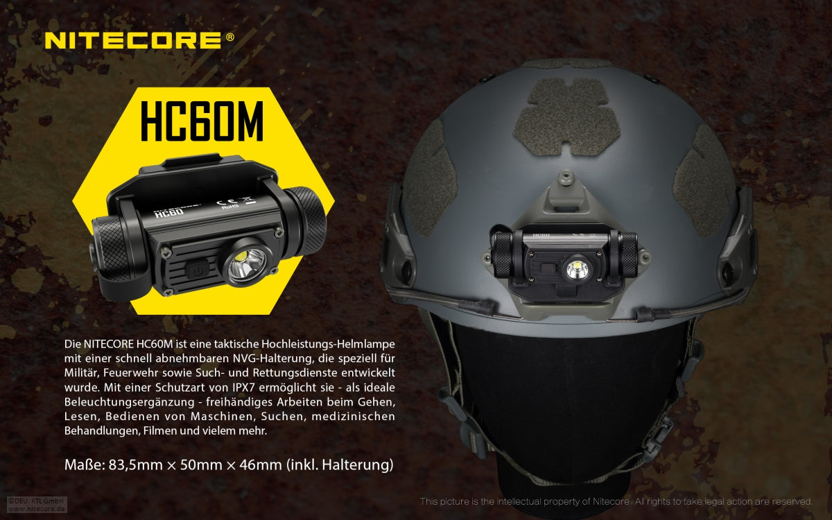 Nitecore HC60M Wiederaufladbare Helmlampe
