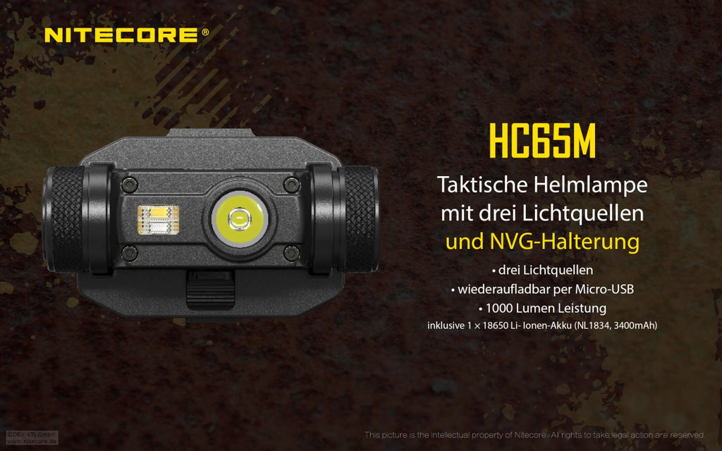 Lampe de casque rechargeable Nitecore HC60M