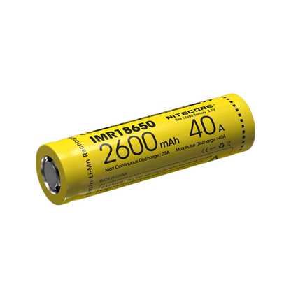NiteCore IMR18650 Li-ion 3.7 V 2600 mAh/40A 2-Pack