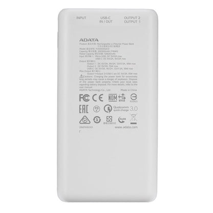Batterie externe 18 W QC3.0 PD 20 000 mAh ADATA P200000QCD