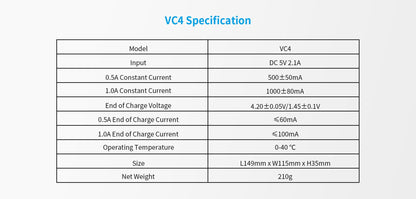 XTAR VC4 Ni-MH- und Li-Ion-USB-Ladegerät