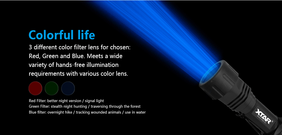 Lampe de poche tactique Xtar TZ28 1500 lumens, kit complet