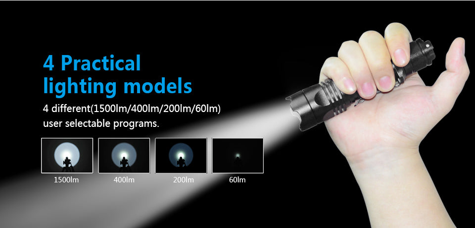 Lampe de poche tactique Xtar TZ28 1500 lumens, kit complet