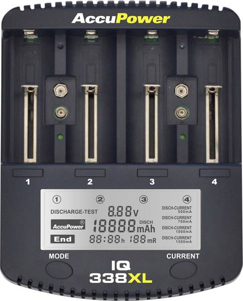 Chargeur universel AccuPower IQ338XL Li-ion / Ni-Cd / Ni-MH