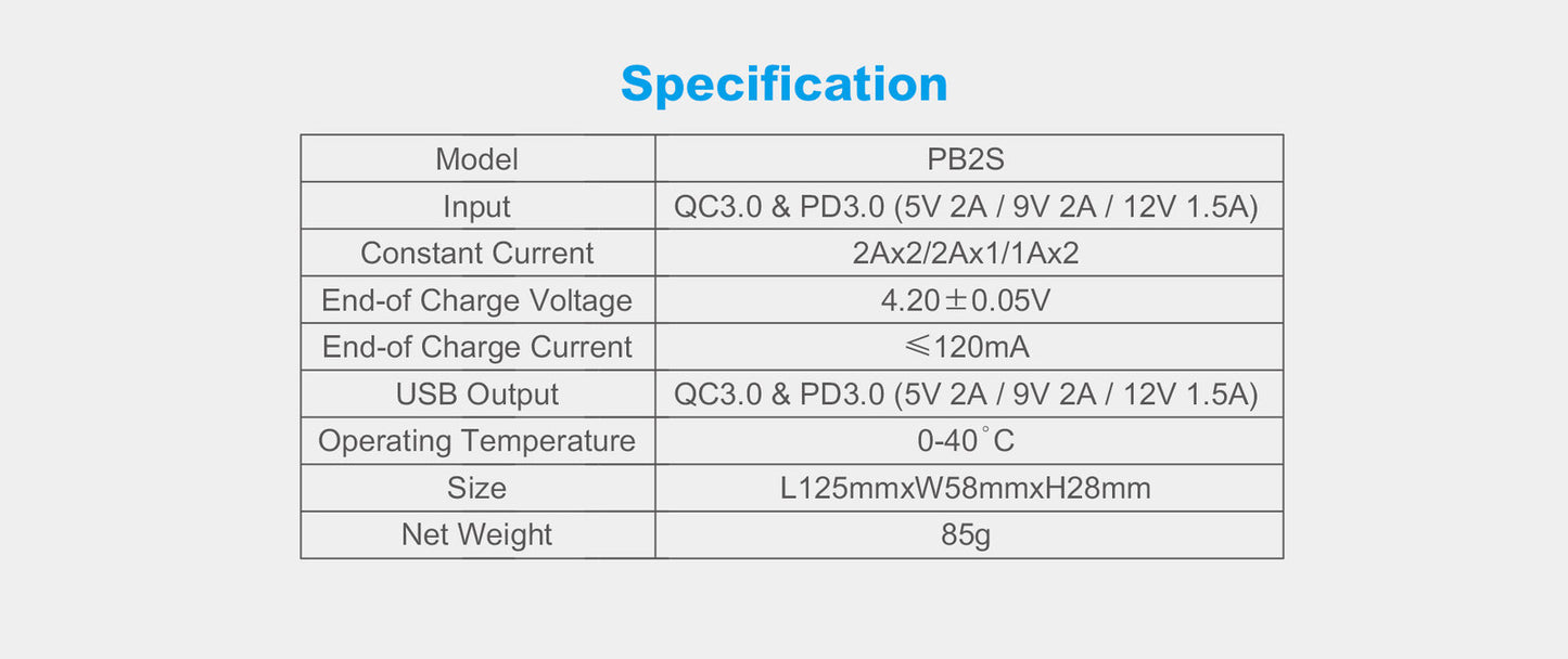 Xtar PB2S Powerbank / Oplader