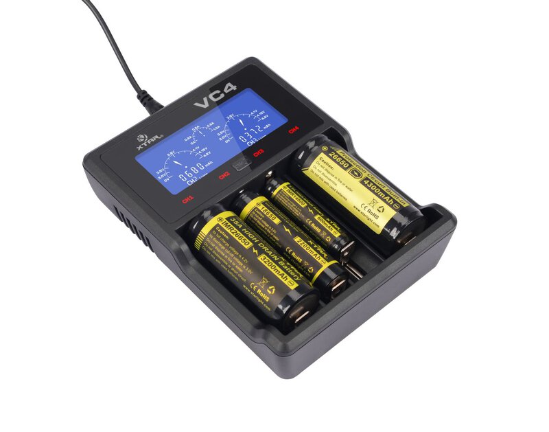 XTAR VC4 Ni-MH- und Li-Ion-USB-Ladegerät