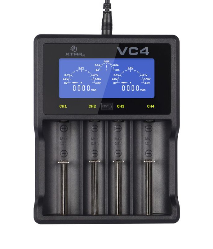 XTAR VC4 Ni-MH- und Li-Ion-USB-Ladegerät