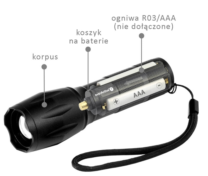 Lampe de poche à LED everActive FL-600+